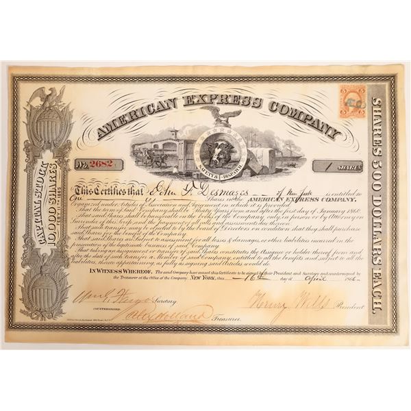 American Express Company Stock Certificate Type VI, Wells and Fargo Signatures  [132707]