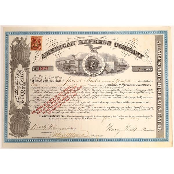 American Express stock certificate, type VII, signed by Wells and Fargo.   [132708]