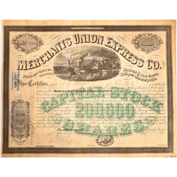 Merchants Union Express Company Stock Certificate  [132726]