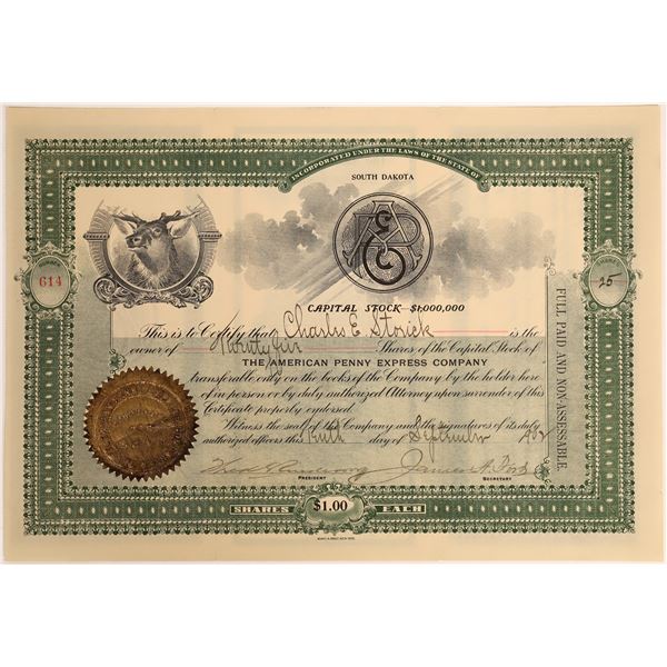 American Penny Express Company Stock, 1902  [118365]