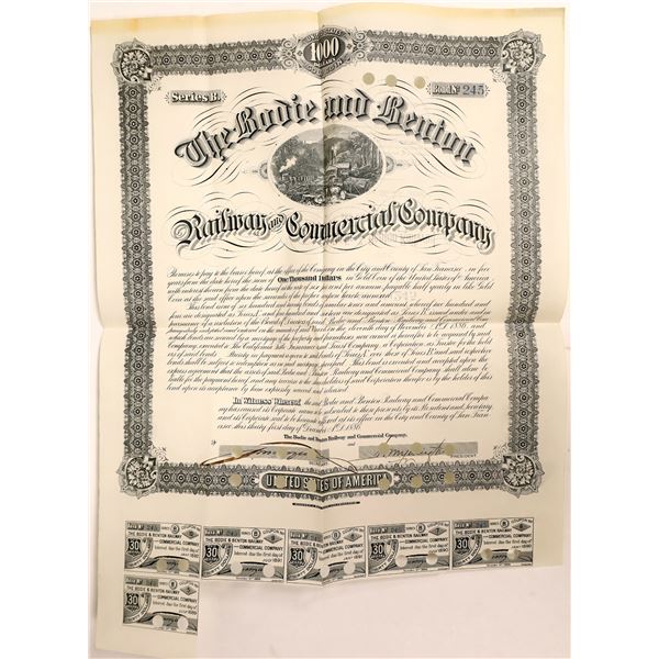 Bodie & Benton Railway & Commercial Company Bond, Bodie, Cal. 1886  [111879]