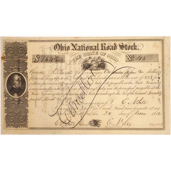 Ohio National Road Stock Certificate  [134133]