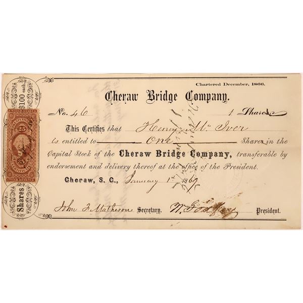 Cheraw Bridge Company Stock Certificate  [128266]