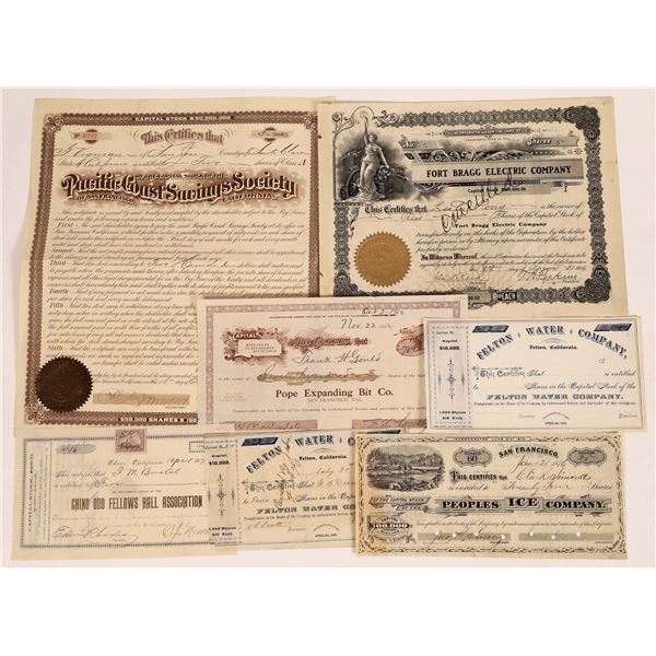 California Non-Mining Related Stock Certificate Group  [135430]