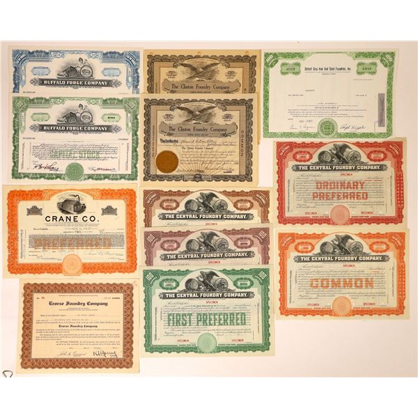 Iron and Steel Foundries Stock Certificates (12)  [127606]