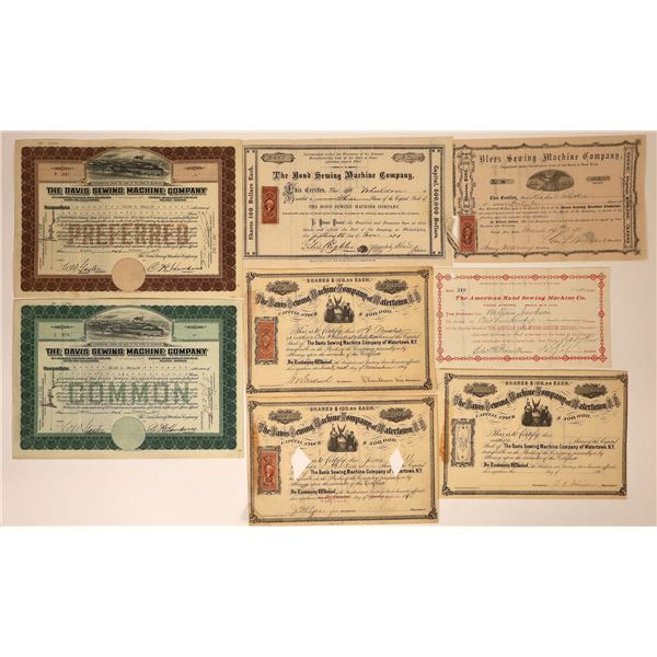 Sewing Machine Cos. Stock Certificates (8)  [127967]