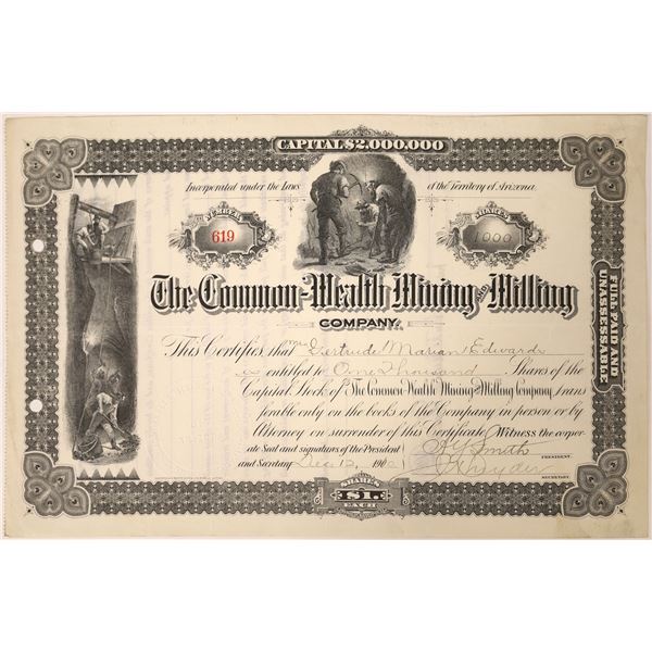 Commonwealth Mining & Milling Stock, Tombstone, Arizona  [129569]