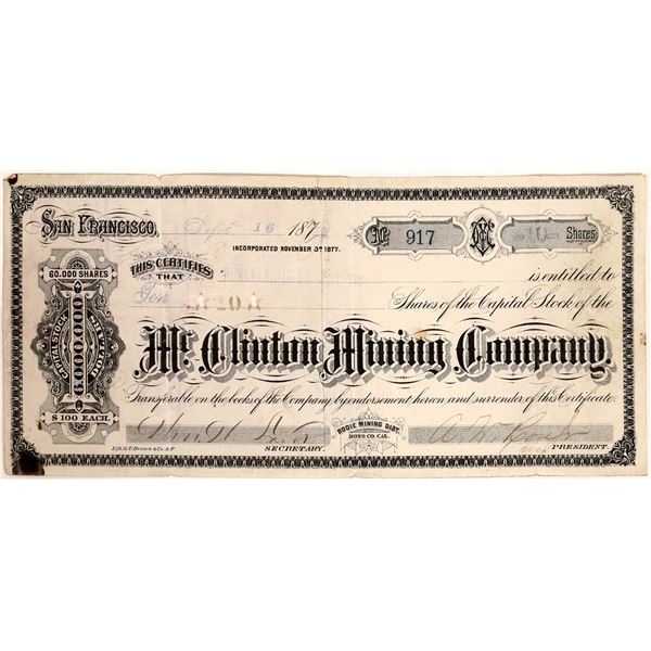 McClinton Mining Company Stock Certificate  [132092]