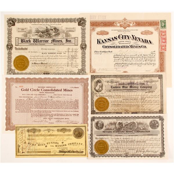 Six Nevada Miscellaneous stock certificates  [88418]