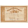 Image 1 : Gold Belt Mining Company Gold Rush Era Stock Certificate  [56952]
