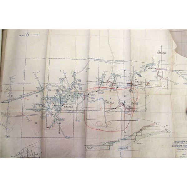 Greenhorn Mine/ Shasta County, California/ Composite level Map/ Showing Geology/ Feb. 18 1929/ D.A. 