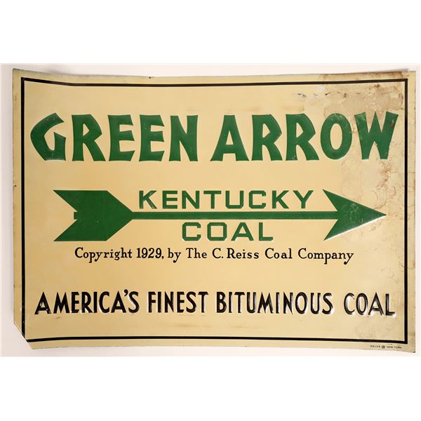 Green Arrow Kentucky Coal Tin Advertising Sign  [134046]