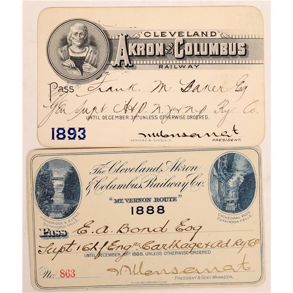 Cleveland, Akron & Columbus Railway Pass Pair  [134095]