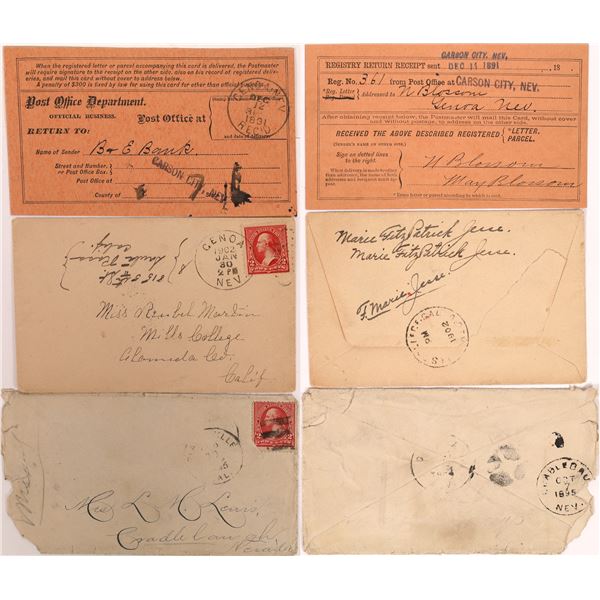 R-9 Cradlebaugh used as a Received Cancel on Back of Cover Plus Genoa Pieces  [130089]