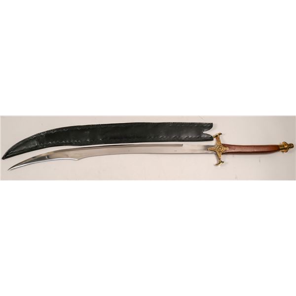 Pakistani Stainless Steel Full Scimitar with Scabbard  [135592]