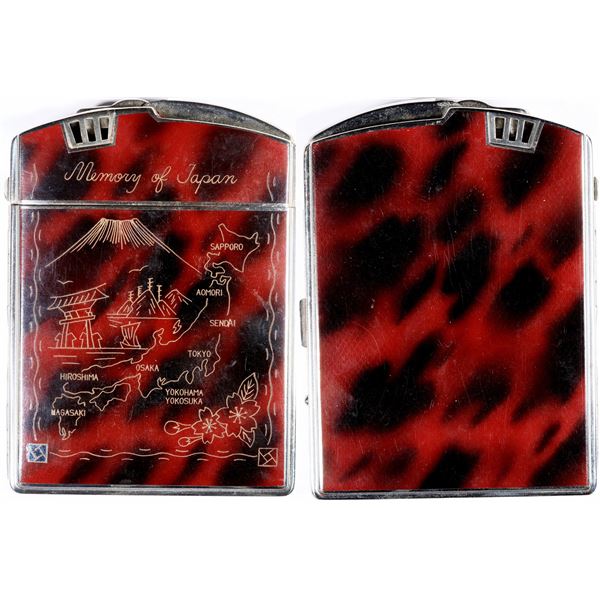 WWII Souvenir Lighter / Cigarette Case "Memory of Japan"  [133760]