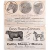 Image 1 : Oasis Ranch Company Large Business Card - Very Rare!  [132254]