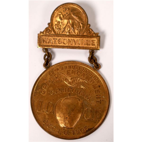 I.O.O.F.  1906 Grand Encampment Badge Plus Two California Tokens [129917]