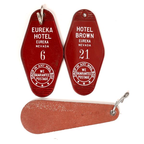 Hotel Brown Key Tags, Haunted Hotel Souvenirs! Lot of 3  [132257]