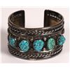 Image 1 : Heavy Turquoise and Silver Cuff  [133863]