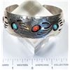 Image 1 : Navajo Turquoise and Coral Bracelet  [135596]