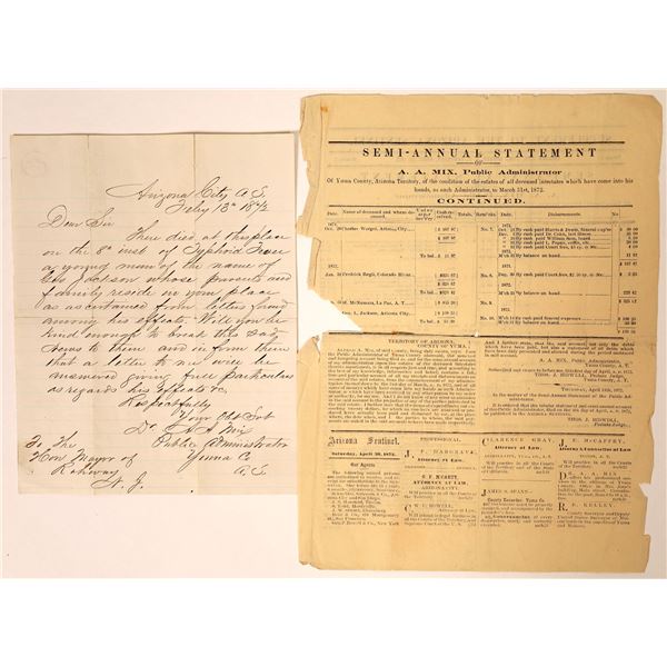 Arizona Letter Dealing With Typhoid Fever Victim  [131777]