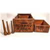 Image 1 : Murphy Ranch wooden tote, Ammo Box, and Fire Hose Nozzles  [129685]