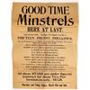 Image 1 : Rare Ely Broadside for Minstrel Show  [131839]