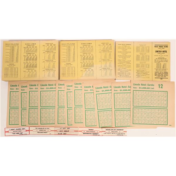 Lincoln Hotel Racehorse Keno Payout  [132832]