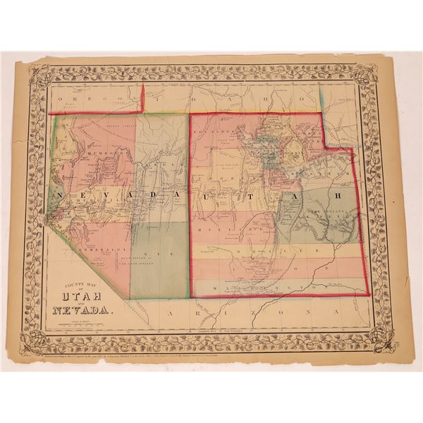 County Map of Utah and Nevada  [133780]