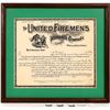Image 1 : Fireman's Certificate and Letterheads - Lot of 2  [122318]