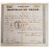 Image 1 : Republic of Texas class 2d Debt Relief issued to Pryor Bryan for roll of clerk  [130148]