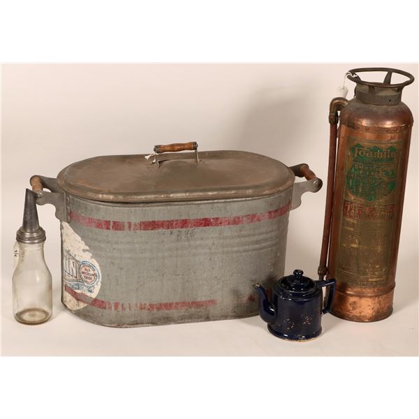 Foamite Fire Extinguisher, Martin Ware Wash Tub, bonus items  [108006]