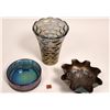 Image 1 : Dark Carnival Pressed Glass Trio  [131590]
