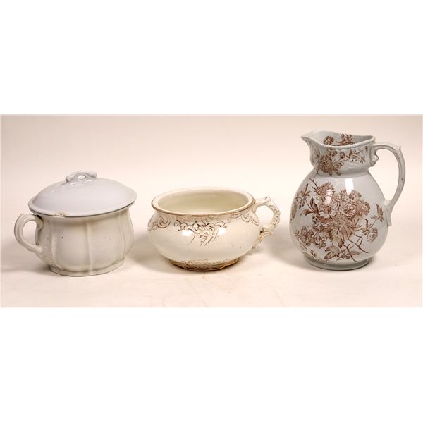 Chamber Pots & Water Pitcher Trio  [131585]