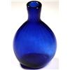 Image 1 : Small Cobalt Blue, Vertical Ribbed, Open Pontil Historical Flask  [132322]