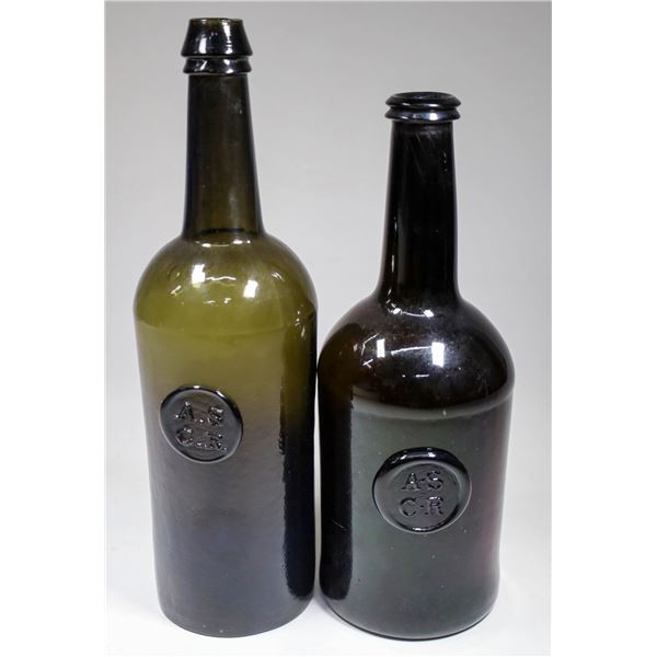 Oxford, All Souls Common Room, Applied Seal Whiskey Bottle Pair   [132328]