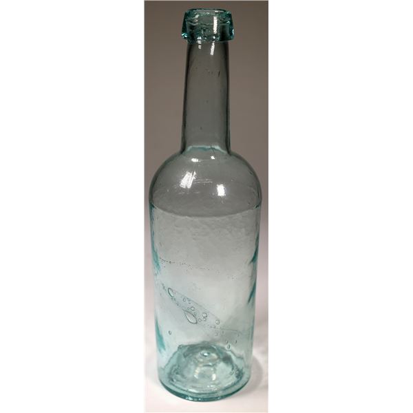 Aqua Open Pontil 1/6th Unembossed Whiskey Bottle  [131894]