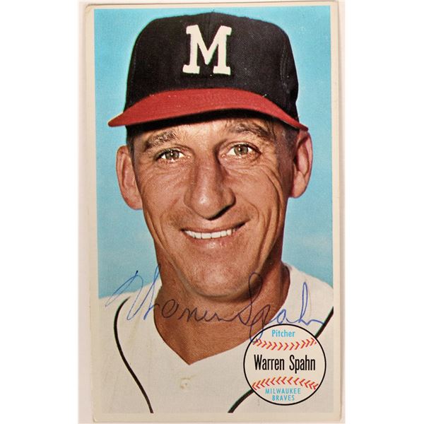 Autographed Warren Spahn 1964 Topps Large Baseball Card  [135498]