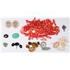 Image 1 : Opal, Tiger's Eye, Jade, Onyx,  and Coral Beads and Stones - Jeweler's Lot  [132244]