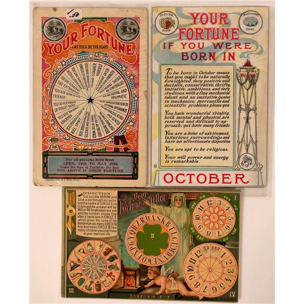 Set of 3 Fortune Teller Postcards c. 1910  [135488]