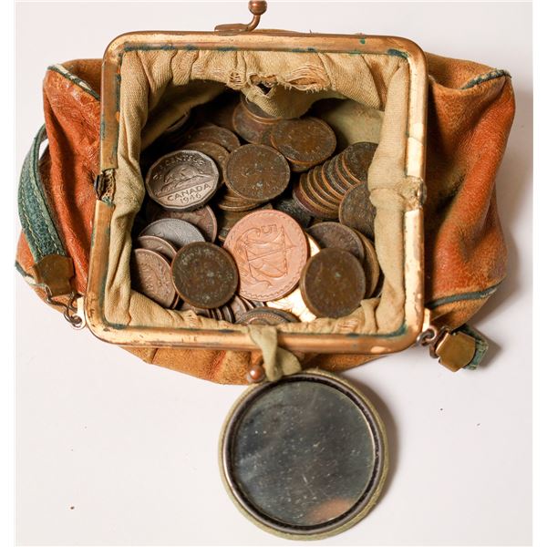 Old Time Coin Purse Full of Coins  [126097]