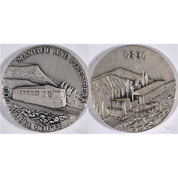 Manitou and Pikes Peak Cog Wheel Route Silver Medallion  [132182]