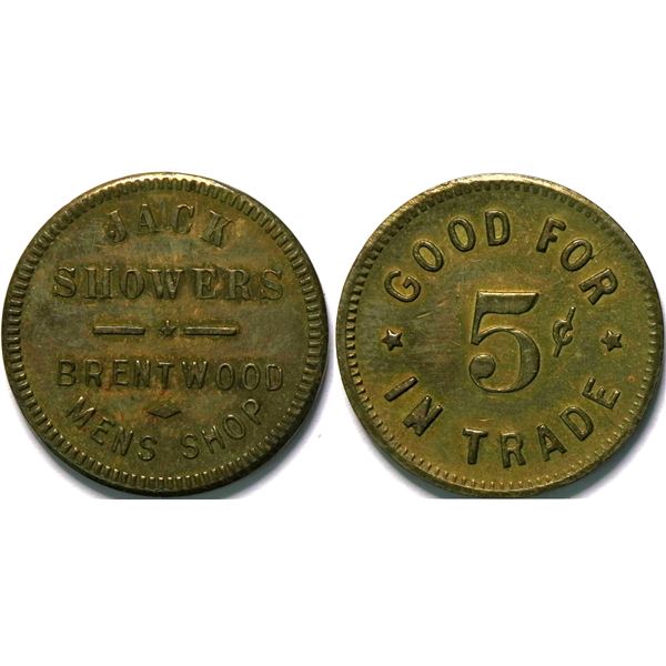 Jack Showers, Brentwood Heights, Cal Token  [135472]