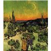 Image 1 : Van Gogh - Landscape With Couple Walking And Crescent Moon