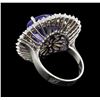 Image 3 : 10.46 ctw Tanzanite and Diamond Ring - 14KT White Gold