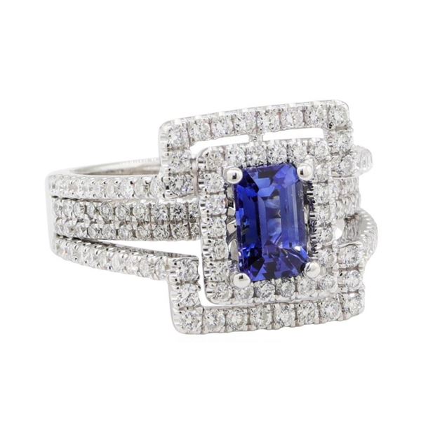 2.40 ctw Sapphire and Diamond Ring - 14KT White Gold