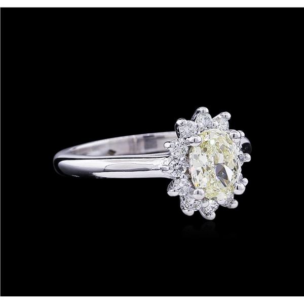 1.37 ctw Fancy Light Yellow Diamond Ring - 14KT White Gold