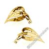 Image 6 : Vintage 14kt Yellow Gold Pearl Florentine Open Leaf Clip On Earrings