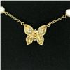 Image 7 : 14K Yellow Gold Pearl & Diamond Butterfly Pendant Necklace w/ Pearl By the Yard